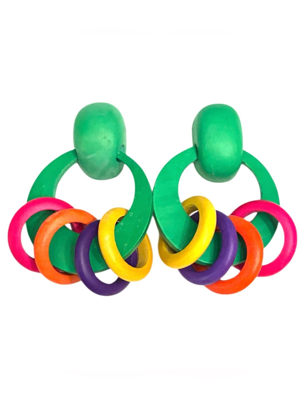 Vintage Colorful Door Knocker Earrings